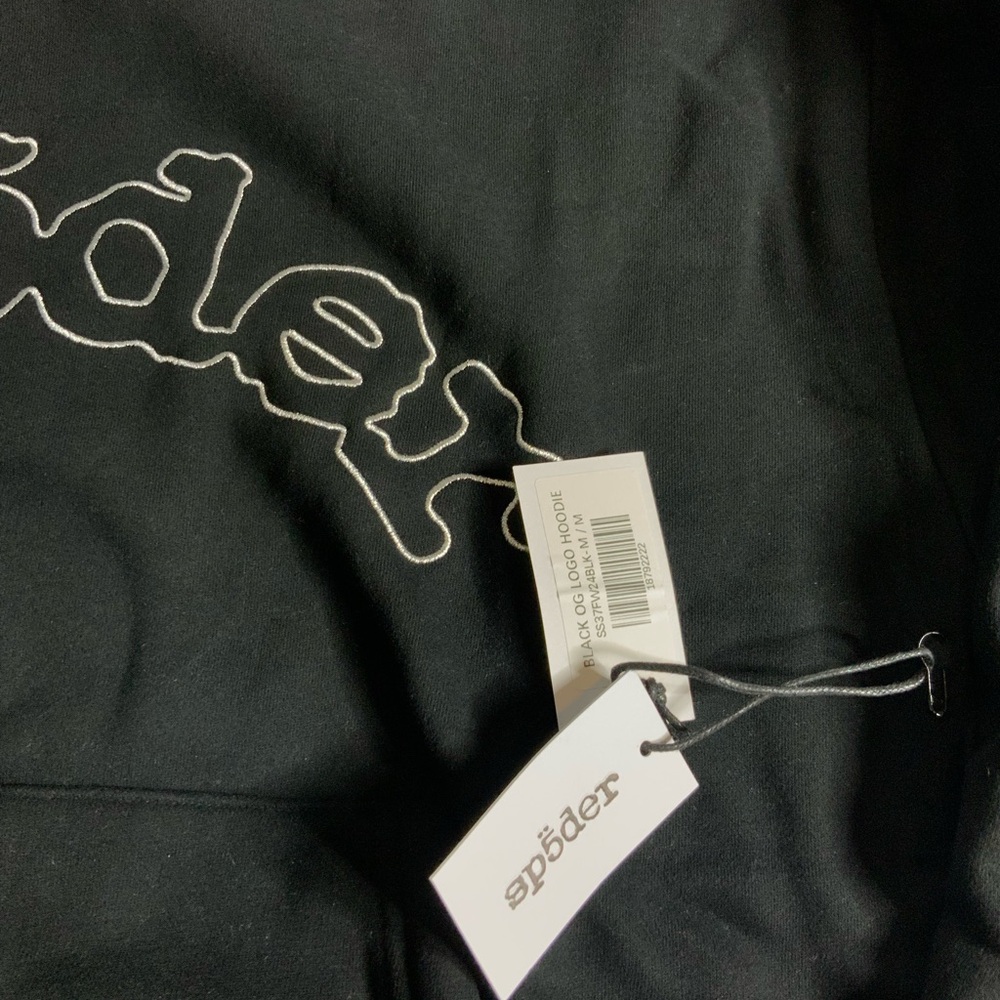 sp5der Black Pullover Hoodie with Arched Logo - Picture 4 of 7